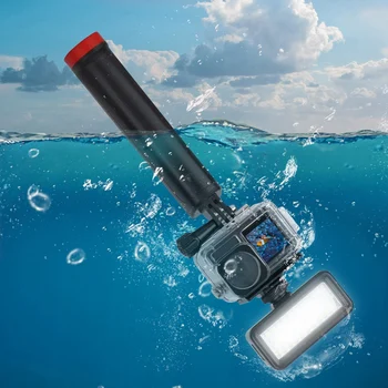 1 GAB 40M Ūdensizturīgs Video Gaismas Niršanas LED Spot Lampas ABS, Lai Gopro11 10 3. Darbība Zemūdens Aizpildīt Gaismas Rīcības Kameru Piederumi