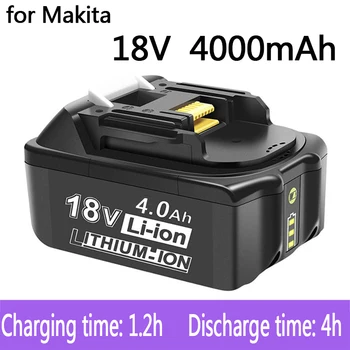 100% Oriģināls Makita 18V 4000mAh Uzlādējams elektroinstrumenti Makita Akumulatoru ar LED Li-ion Nomaiņa LXT BL1860B BL1860 BL1850