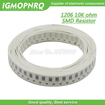 100GAB 1206 SMD Rezistors 1% izturību 10K ohm chip rezistors 0.25 W 1/4W 103 IGMOPNRQ