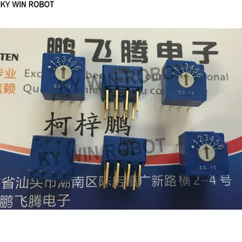 1GB Japāna SS-10-16NPE 1-6 bitu /6 pārnesumu rotācijas dial kodēšanas slēdzis 4: 4-pin non-īsslēguma tips