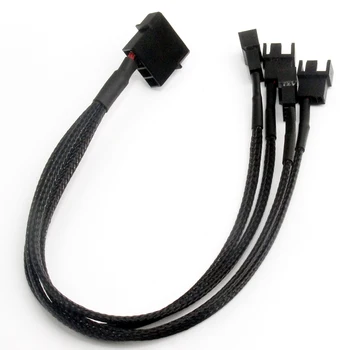 1gb/pack 1 4 veidu Y sadalītāja uzmavu tipa 4 pin Molex vīriešu 4x 3 pin / 4 pin PWM vīriešu savienotājs ventilators pagarināšanu adaptera kabelis