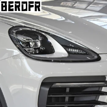 2 Gab., Auto Lukturu aizsargplēvi Kūpinātas Melnu Nokrāsu Wrap Caurspīdīga Vinila TPU Uzlīme Par Porsche Cayenne 2018 2019 2020 2021