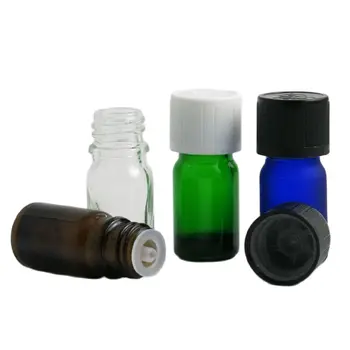 20 x 5ml Dzintara Skaidrs, Zila, Zaļa Stikla Pudele Uzpildāmas Ēteriskās Eļļas Aromterapijas Smaržas Tvertnes Šķidrums Pudeles