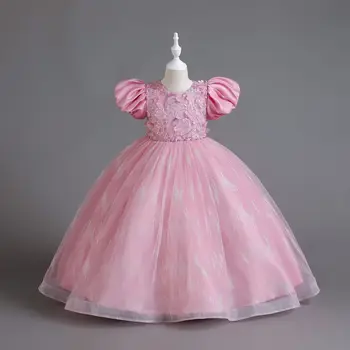 2023. gadam Bērni Kleitas Puse Kāzu Kleitu Izšūtu pērļu tiesa Bērniem Grezna Kleita Meitenēm PrincessTulle Saģērbt Meitene apģērbs