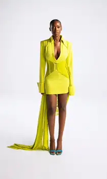 2023 Vasaras garām Piedurknēm Vakara Kleita Sieviešu Modes V Kakla Sexy Viedokļa Acs Uzvalks Apkakles Mini Kleita Sievietēm Balli Klubs