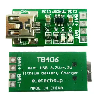2x Mini USB, Li, Litija Baterija, Lādētājs Modulis TP4057 DC 5V, lai 4,2 V Solis uz leju buks Valdes diy Mobilo telefonu 18650 Saules Lādētājs