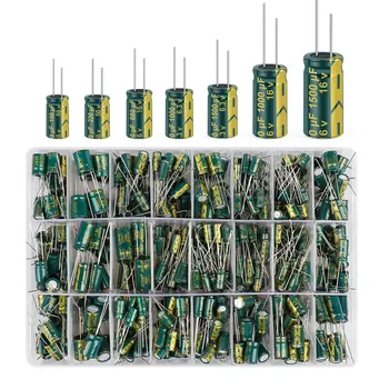 460pcs Metāla Izturīgs Kondensatori Sortimentu, Lai DIY Elektronisko Projekti Ilgs kalpošanas laiks Elektrolītisko Kondensatoru Komplekts