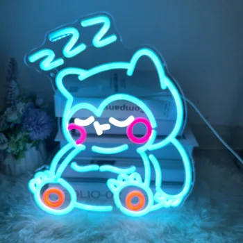 Anime Neona Zīmes Pasūtījuma Japāņu Anime LED Gaismas Sienas Art Decor Guļamistabas Nakts Lampas Bērni, Meitenes, Spēļu Istaba, Veikals, Birojs