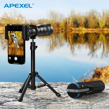 APEXEL HD 36X Monokulāri Tālummaiņas Telefoto Objektīvs Ar Elastīgu Statīva Viedtālruņiem Kalnu Kāpšanas Šaut Mēness Skatīties Spēli