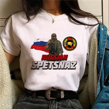 Armiju Krievijā t krekls sievietēm Y2K streetwear manga top meitene streetwear smieklīgi dizaineru drēbes