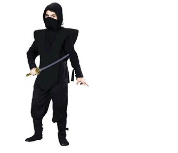 Augstas kvalitātes Halloween cosplay drēbes melnā bērnu Ninja Kostīmi bērniem Halloween Puse rotājumi Bērnu sniegumu valkā