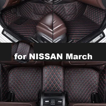 Autohome Automašīnas Grīdas Paklāji NISSAN Martā 2010-2018 Gadu Modernizētas Versija Kāju Coche Aksesuāri, Paklāji