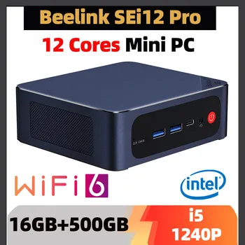 Beelink SEi12 Pro Mini PC Intel Core i5 1240P i7 1260P Win11 Pro 16GB 32GB DDR5 500 GB SSD Wifi6 BT5.2 4K HD Spēļu Dators