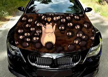 Dedzīgs Prom Totoro anime Auto Kapuci Apmetni Krāsu Vinila Decal Uzlīmes Kravas automašīnu Grafiskā dzinēja Pārsegs Pielāgotu Automašīnu Dekorēšana Uzlīmes