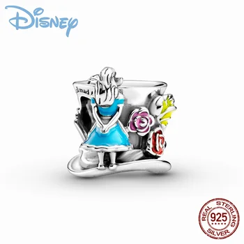 Disney 925 sudraba Alise Teacup piekariņi, krelles der pandora charm 925 oriģināla rokassprādze sieviešu kulons šarmu pērlīšu rotaslietas karstā jauns