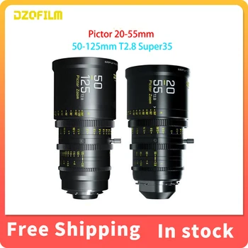DZOFilm Pictor 20-55mm un 50 izmantots 125mm T2.8 Super35 Tālummaiņas Objektīvs Komplektā (PL Stiprinājums un EF Mount, Melna), Diafragmas atvēruma Diapazonu, T2.8 T22