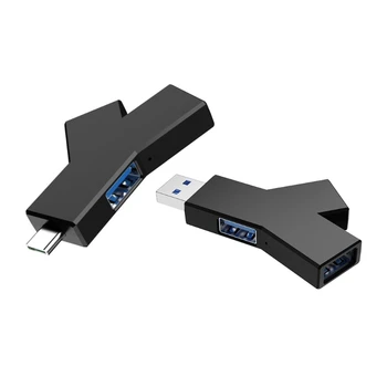 F3MA USB Centrmezglu, Y-formas 3-IN-1 Hub 5Gbps USB Sadalītājs Adapteris Izmantot TypeC Strāvas Adapteris Paplašinātājs Par DATORU, Dators, Laptop