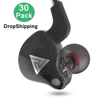 HiFi Austiņas Dual Drive Bass Earbuds Mūzikas Monitors Sporta Gaitas Vadu Austiņas ar Mikrofonu Sākotnējā QKZ AK6 Dropshipping