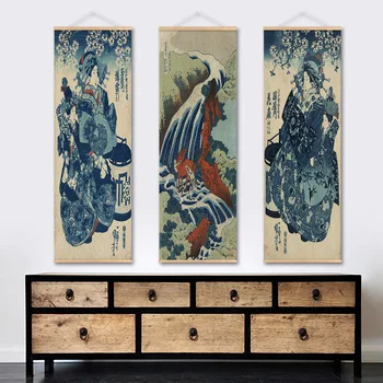 Japānas Stila Ritiniet Sienu Gleznojumi Ukiyoe Dzīvojamā Istaba Guļamistaba Dekori Estētisko Sienas Mākslas Karājas Gobelēns Mājas Apdare Plakāts