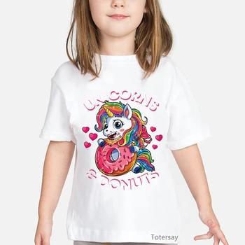 Jaunā baletdejotāja Unicorn T Krekls Bērniem Varavīksnes Balerīna Dāvanas Party T-kreklu Camisetas Kawaii Bērnu Apģērbu Vasaras Topi