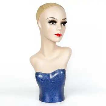 Kails Zilā Manekena Krūtis Modelis Aksesuāri Parūkas Displejs Galvas Prakse Kosmetoloģijā Modelis Stāvēt Veikt Parūkas Cepures Manekena Lelles