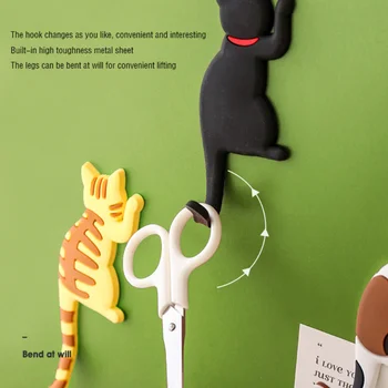 Ledusskapja uzlīmes āķis spēcīgs magnētiskais āķis nav ne miņas noņemams radošo karikatūra kaķis asti ledusskapis uzlīme āķis kaķis āķis