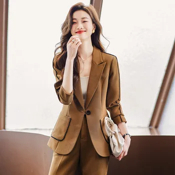 Lielu atbildības Sajūtu Uzvalks Sieviešu Pavasara un Rudens 2023 Jauno Jaunu Dizainu Nozīmē lielu atbildības Sajūtu Atpūtas Uzvalks Biznesa Apģērba