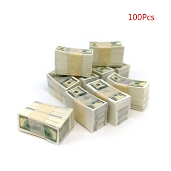 Mini Modeli Banknošu Kabatas Dolāru Rēķinu 100 Gabali, Aksesuāri Leļļu Nams Kabatas Dolāru Rēķinus 100 Mini Modelis