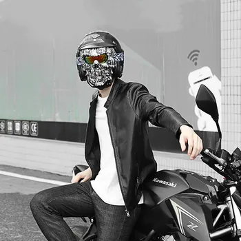 Motociklu, aizsargbrilles, maskas galvaskausa moto sejas maska anti uv pretvēja sacīkšu glāzes motokrosa brilles