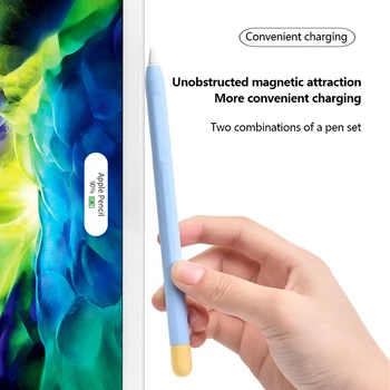 Mīksts Silikona Savietojams ar Apple Zīmuli 2. Gadījumā, Anti-zaudēja Tablete Touch Pen Irbuli Mīksto Aizsargājošu Uzmavu Vāks iPad