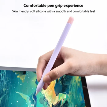 Mīksts Silikona Savietojams ar Apple Zīmuli 2. Gadījumā, Anti-zaudēja Tablete Touch Pen Irbuli Mīksto Aizsargājošu Uzmavu Vāks iPad