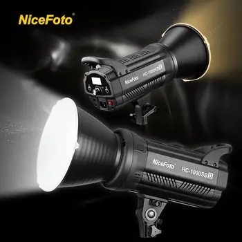 NiceFoto HC-1000SBII Profesionālu Studijas Iekārtu Piederumi COB LED Video Apgaismojums Foto Gaismas, Lai veiktu Fotografēšanu Live