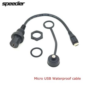 OD3.5MM Micro USB 2.0 IP67 Waterproof Vads,Micro-USB 5pin IP 67 Vīriešu Panel Mount Ūdens Pierādījums Savienotājs pagarinātāju