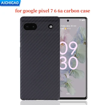Oglekļa nekustamā oglekļa šķiedras gadījumā Google Pikseļu 7 Pro gadījumā Soda caurumu kameras anti-fall segtu Pikseļu 6 5G Aramīda šķiedras apvalks