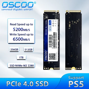 OSCOO Ssd Nvme M2 PCIe 4.0 Iekšējo Cieto Disku 512 GB, 1 TB 2280mm M. 2 Cietā Diska PS5 Klēpjdators, Desktop PC