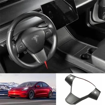 Par Tesla Model Y Ir 2021. Auto Piederumi ABS Oglekļa Šķiedras Stūre Paneļa Vāku Apdare Uzlīmes Rāmis 1GB Iekšlietu Auto Daļas