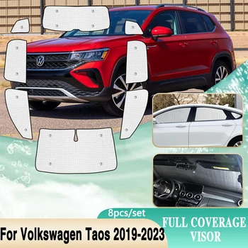 Pilns Pārklājums Saulessargi Par Volkswagen VW Taos 2023 Piederumi 2019~2022 Tharu Saules Aizsardzības Vējstikla Logu Sejsegu Interjera