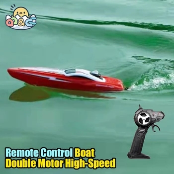 Rc Laivu Tālvadības Radio Kontroles Laivu 2.4 G, Dubultā Motora ātrgaitas Motorlaivu Bērnu Sacīkšu Laiva Ūdens Konkurences Rotaļlietas Mazulis