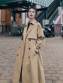 Sieviešu Uzrakt Mētelis Rudens Ziemas Jauno korejas Modes Vidēja Ilgi, Sieviešu Apģērbu Zaudēt Overknee Jakas Sieviešu Vējjaka
