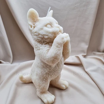 Silikona Veidnē Sveču liešana Liela Izmēra Gudrs Kaķis Aromatizētas Sveces Roku darbs Rotājumu 22 cm Kaķis Sveces, Ģipša formu
