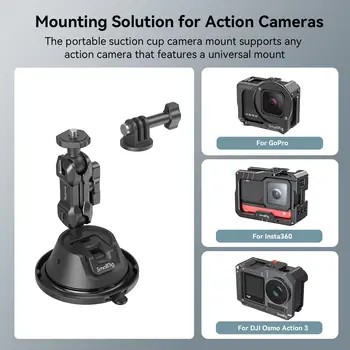 SmallRig Portatīvo piesūcekni Mount Atbalstu Rīcības Kameras SC-1K Darbības Kamera ar Universālo Kronšteinu, Regulējams piesūcekni