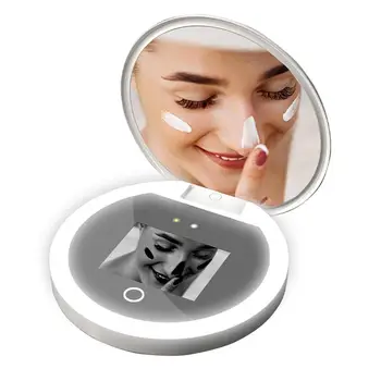 Smart UV Sauļošanās Testa Kameras Aplauzums Spogulis Portatīvo LED Mini Spogulis USB Uzlādes Beauty Sauļošanās Atklāšanas Grima Noņemšanas