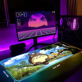 Totoro Lielu RGB Spēlētājs, peles paliktnis Peli Mat Spēļu peles paliktņi LED Tastatūra, Paklāji, Gaismas Galda Paliktņi Peles Paliktņa PC 