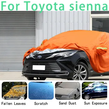 Toyota sienna Ūdensizturīgs automašīnu aptver super saules aizsardzības putekļu Lietus automašīnu Krusa novēršanas auto aizsardzības