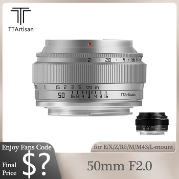 TTArtisan 50mm F2.0 MF Pilna Kadra režīmā, Viegls Objektīvs Portretu Cilvēce Vēl-dzīves Saderīgs ar Sony Canon Nikon Olympus