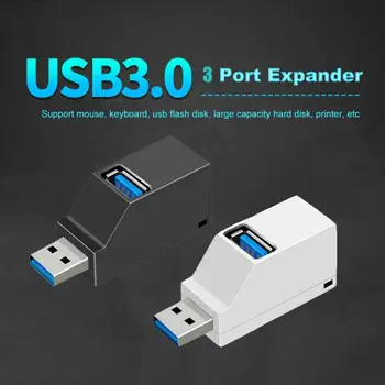 Universālā 3 Portu USB Hub Mini USB 2.0 3.0 High Speed Hub Sadalītāja Kārba PC Klēpjdators U Disku Karšu Lasītājs Mobilo sakaru Mezgls