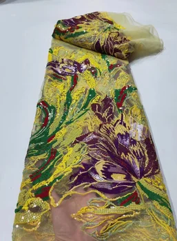 Āfrikas Mežģīņu Audums Augstas Kvalitātes Vizuļi Fāzēm, Izšuvumi Nigērijas Mežģīņu Audumu franču Tilla Mežģīnes Materiāla kleita