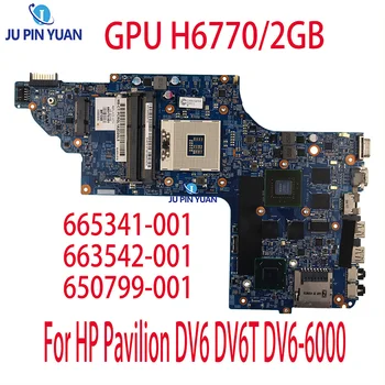 DV6-6000 Mātesplati 663542-001 665341-001 650799-001 HP Pavilion DV6 DV6T DV6-6000 Sākotnējā GPU H6770/2GB Testa OK