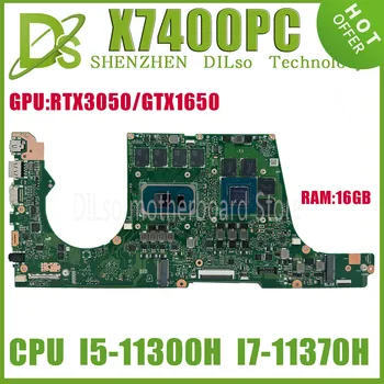 KEFU X7400PC Mainboard Par Vivobook Pro X7400PC X3500PC X3500PH K3500PC Portatīvo datoru Mātesplates operatīvā ATMIŅA:16GB I5/I7-11. RTX3050 GTX1650